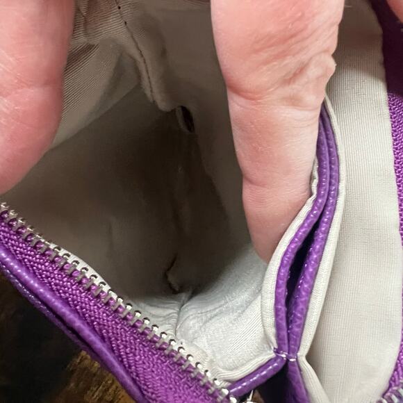 INICAT Crossbody Phone Bag Purple Removable Strap Stadium Size Purse Turn-Lock - Picture 5 of 8